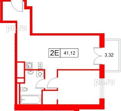 Апартаменты в ЖК «Апартаменты СААН», 1 комнатные, 41.12 м², 8 этаж