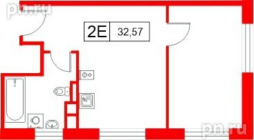 Апартаменты в ЖК «Апартаменты СААН», 1 комнатные, 32.57 м², 10 этаж