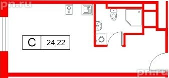 Апартаменты в ЖК «Апартаменты СААН», студия, 24.22 м², 14 этаж