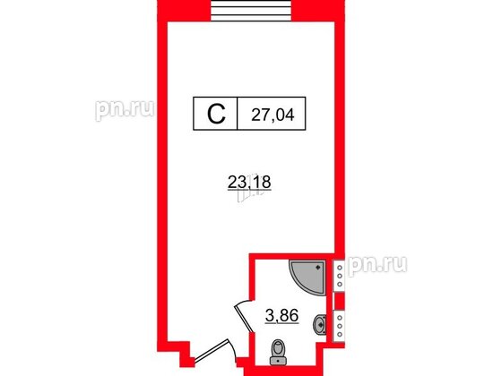 Апартаменты в ЖК Апарт-отель Well , студия, 27.04 м², 10 этаж