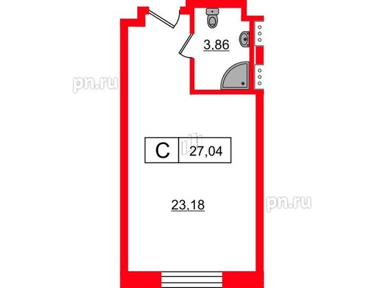 Апартаменты в ЖК Апарт-отель Well , студия, 27.04 м², 10 этаж