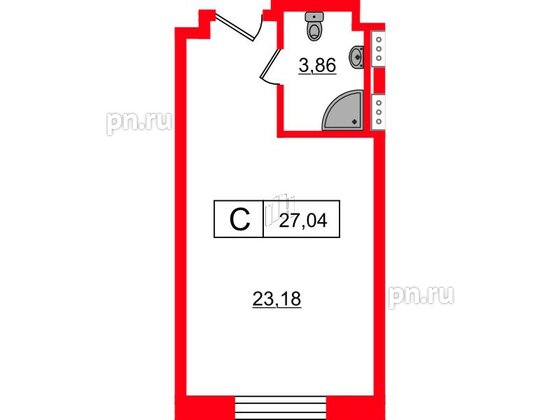 Апартаменты в ЖК Апарт-отель Well , студия, 27.04 м², 10 этаж