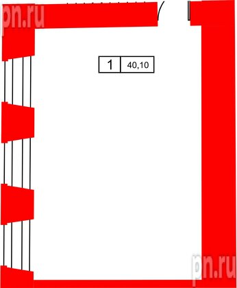 Апартаменты в ЖК Hovard Club, 1 комнатные, 40.1 м², -1 этаж