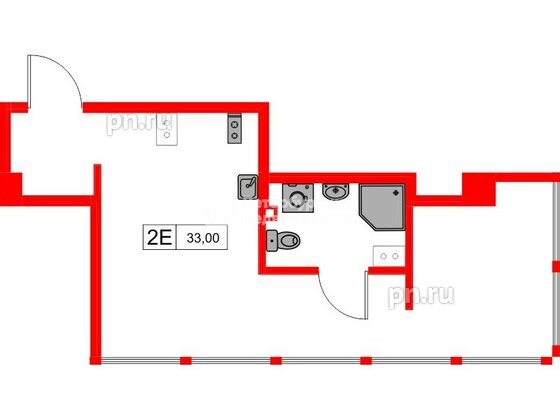 Апартаменты в ЖК Апарт-отель «МОСКО», 1 комнатные, 33 м², 5 этаж