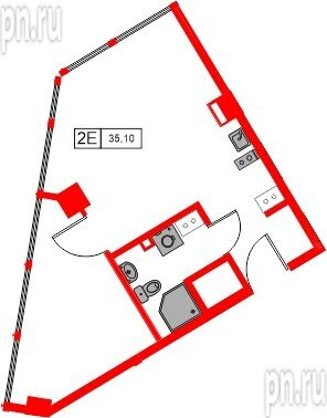Апартаменты в ЖК Апарт-отель «МОСКО», 1 комнатные, 35.1 м², 6 этаж