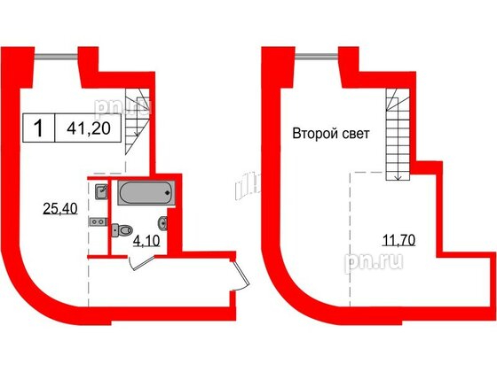 Апартаменты в ЖК Serebro Avenue Apart, студия, 41.2 м², 9 этаж