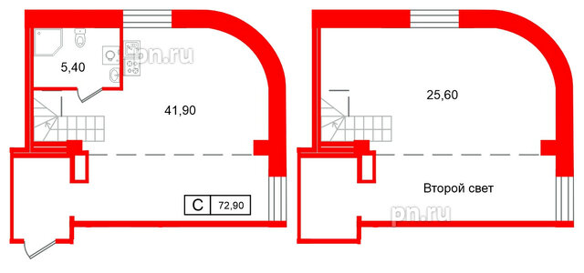Апартаменты в ЖК Апарт-отель ФОМИН, студия, 72.9 м², 6 этаж