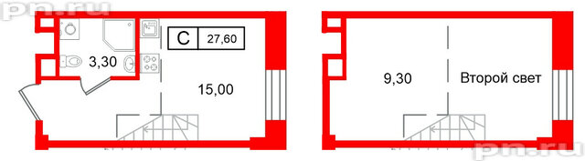 Апартаменты в ЖК Апарт-отель ФОМИН, студия, 27.6 м², 5 этаж