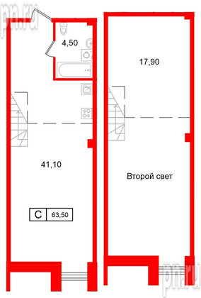 Апартаменты в ЖК Апарт-отель ФОМИН, студия, 63.5 м², 3 этаж