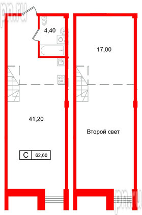 Апартаменты в ЖК Апарт-отель ФОМИН, студия, 62.6 м², 5 этаж