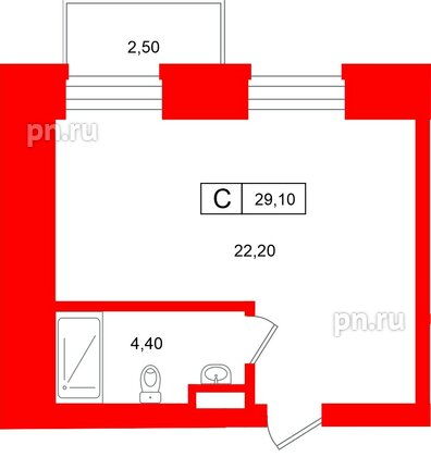 Апартаменты в ЖК «Место-Смолячково», студия, 29.1 м², 1 этаж