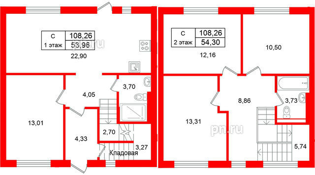 Квартира в ЖК СветЛО, 4 комнатная, 108.26 м², 1 этаж