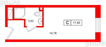Апартаменты в ЖК Нигилист, студия, 17.8 м², 11 этаж