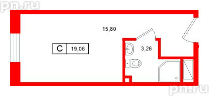 Апартаменты в ЖК Нигилист, студия, 19.06 м², 10 этаж
