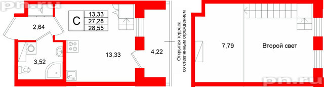 Квартира в ЖК «Аристократ», студия, 27.28 м², 8 этаж