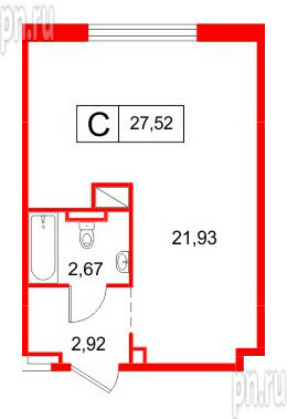 Апартаменты в ЖК «Космос Смарт Южный», студия, 27.52 м², 10 этаж