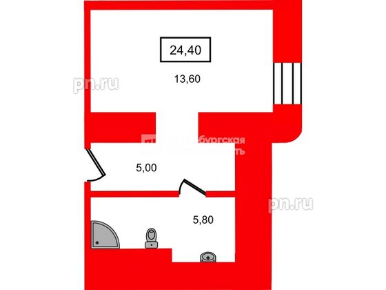 Апартаменты в ЖК «Hovard Club», студия, 24.4 м², 3 этаж