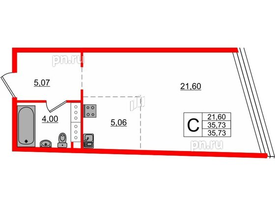 Апартаменты в ЖК Апарт-отель Next, студия, 36.3 м², 10 этаж