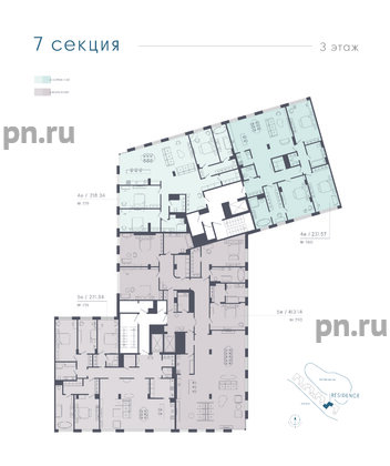 Апартаменты в ЖК 17/33 Петровский Остров, 3 комнатные, 218.34 м², 3 этаж