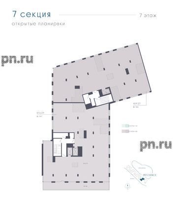 Апартаменты в ЖК 17/33 Петровский Остров, 1 комнатные, 459.27 м², 7 этаж