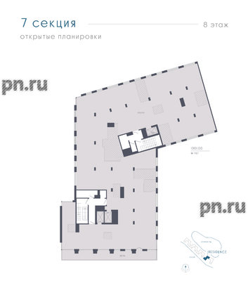 Апартаменты в ЖК 17/33 Петровский Остров, 1 комнатные, 1001 м², 8 этаж