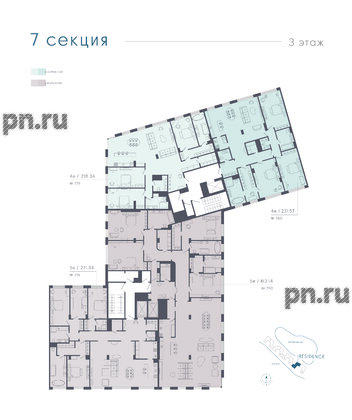 Апартаменты в ЖК 17/33 Петровский Остров, 4 комнатные, 271.34 м², 3 этаж