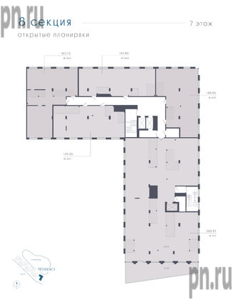 Апартаменты в ЖК 17/33 Петровский Остров, 1 комнатные, 139.46 м², 7 этаж