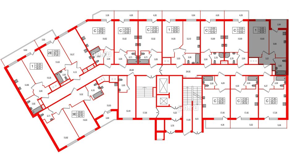 Квартира в ЖК All inclusive, студия, 26.1 м², 1 этаж