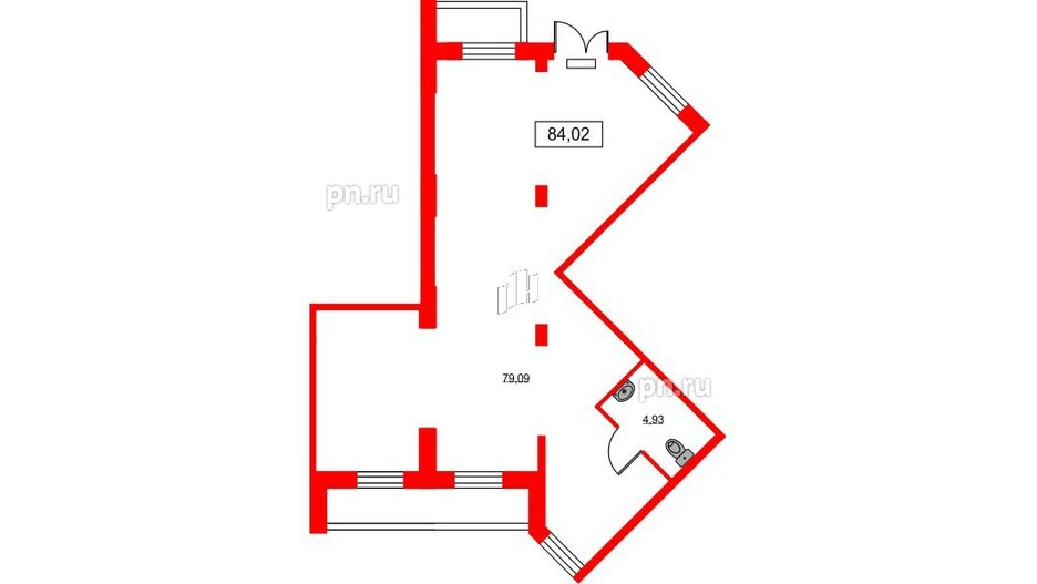 Помещение в ЖК ID Park Pobedy, 84.02 м², 1 этаж