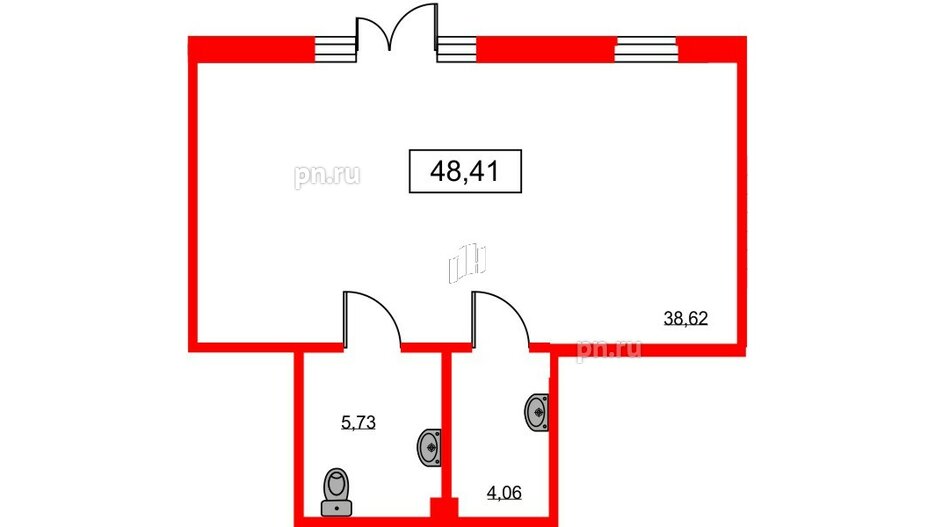 Помещение в ЖК ID Moskovskiy, 49.1 м², 1 этаж