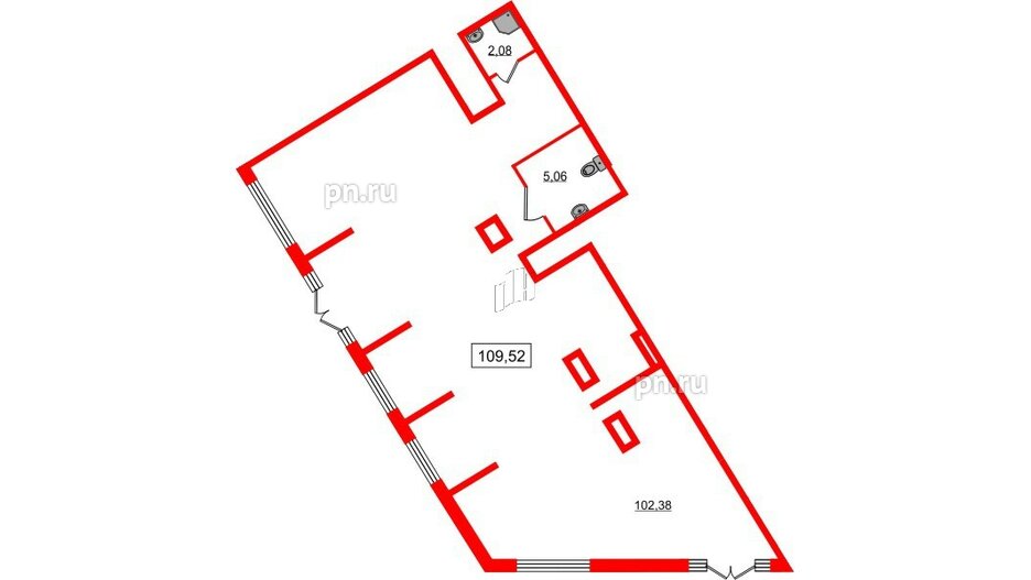 Аренда помещения в ЖК Автограф в центре, 112.9 м², 1 этаж