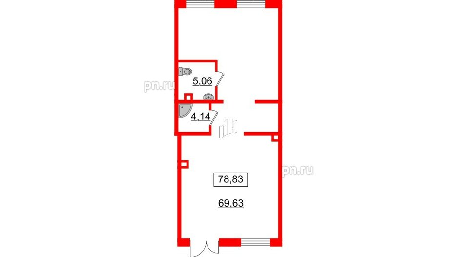 Помещение в ЖК RIVIERE NOIRE, 83.4 м², 1 этаж