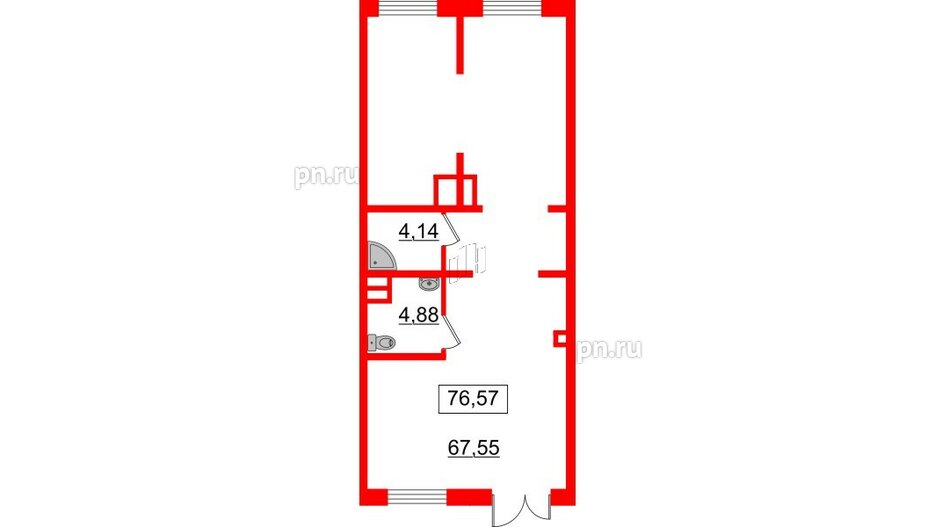 Помещение в ЖК RIVIERE NOIRE, 80.5 м², 1 этаж