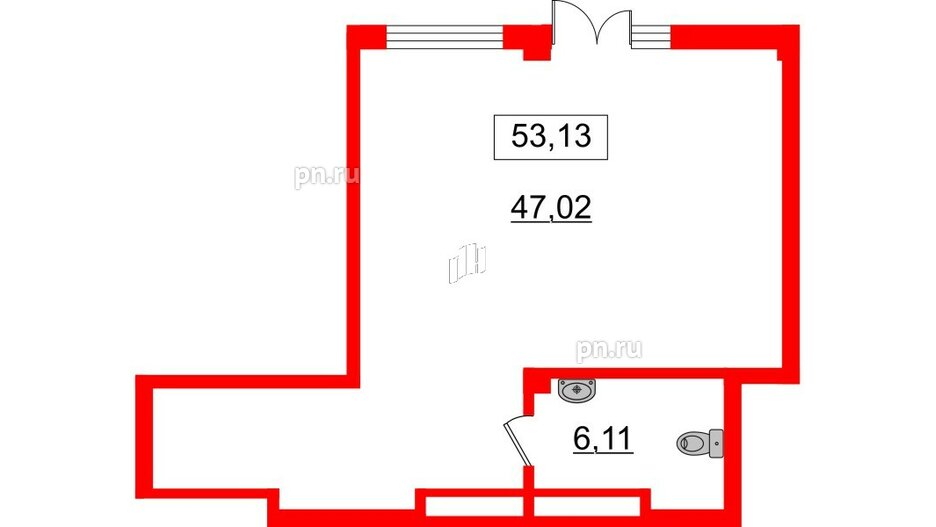 Помещение в ЖК iD Murino II, 53.13 м², 1 этаж