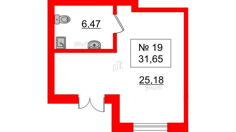 Помещение в ЖК ID Кудрово, 31.65 м², 1 этаж