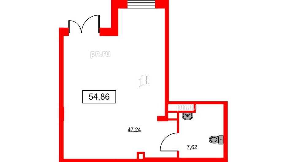 Помещение в ЖК ID Park Pobedy, 54.86 м², 1 этаж