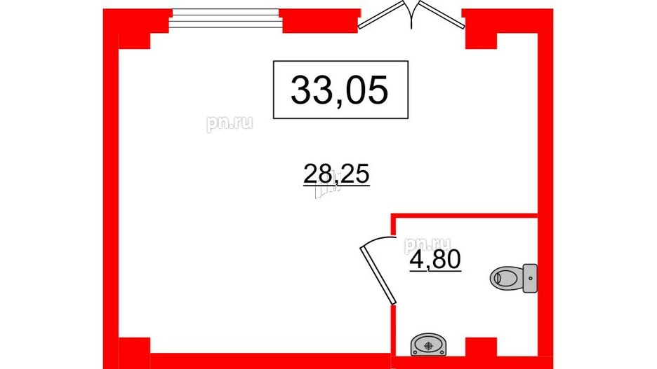 Помещение в ЖК iD Murino II, 33.05 м², 1 этаж