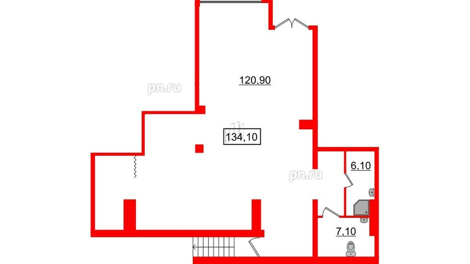 Помещение в ЖК Морская набережная, 134.1 м², 1 этаж