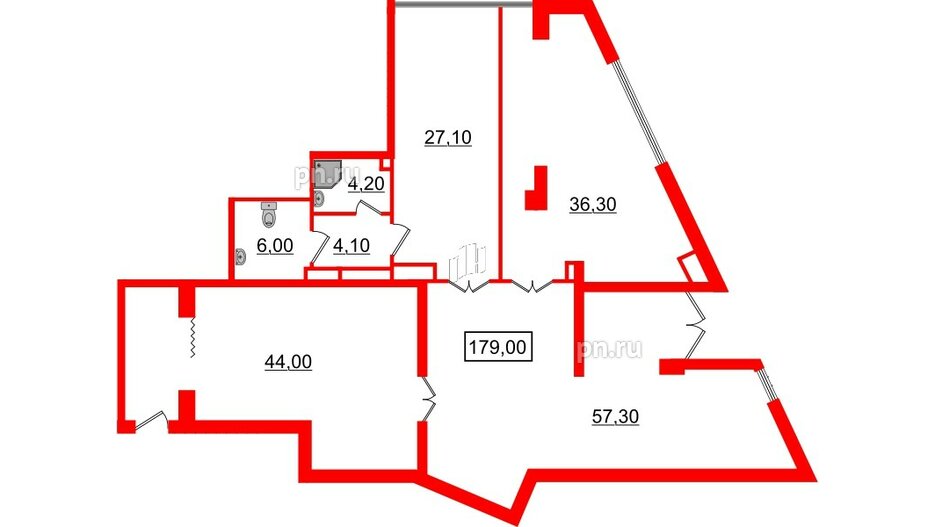 Помещение в ЖК Морская набережная, 179 м², 1 этаж