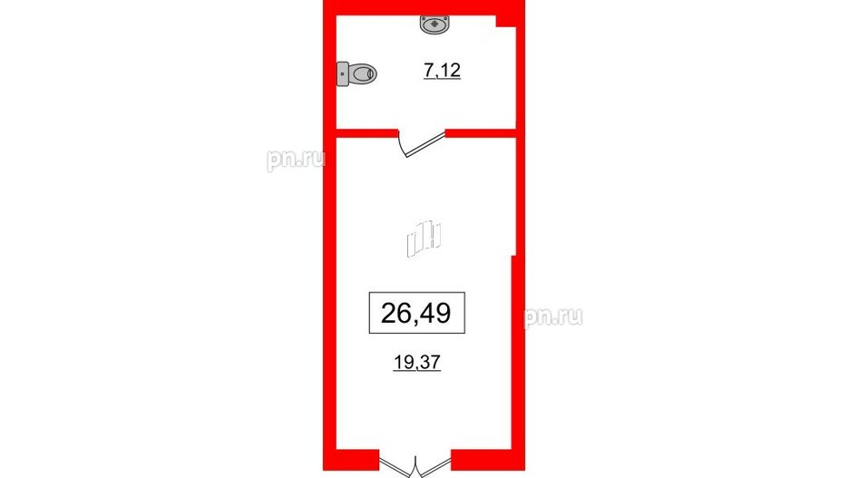 Помещение в ЖК ID Кудрово, 26.49 м², 1 этаж