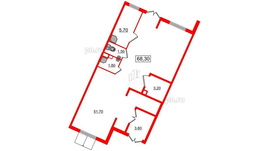 Помещение в ЖК Новое Сертолово, 68.3 м², 1 этаж