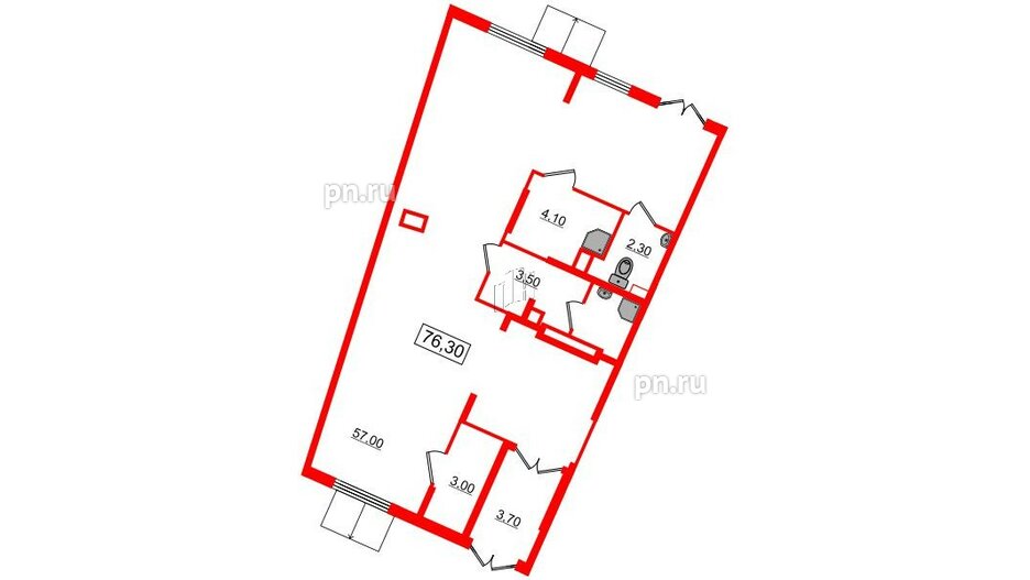 Помещение в ЖК Новое Сертолово, 76.3 м², 1 этаж