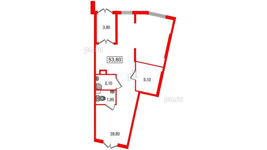 Помещение в ЖК Новое Сертолово, 53.6 м², 1 этаж