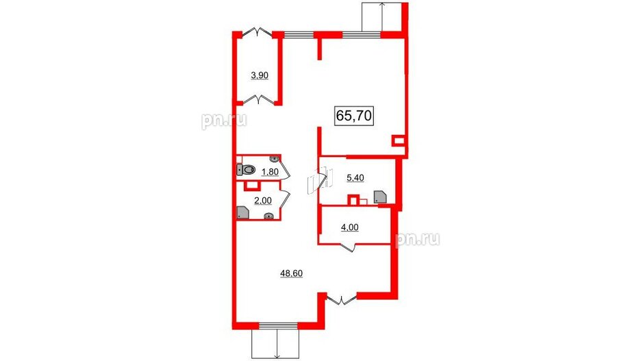 Помещение в ЖК Новое Сертолово, 65.7 м², 1 этаж