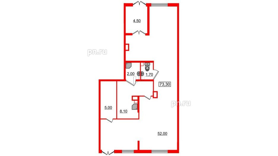 Помещение в ЖК Новое Сертолово, 73.3 м², 1 этаж