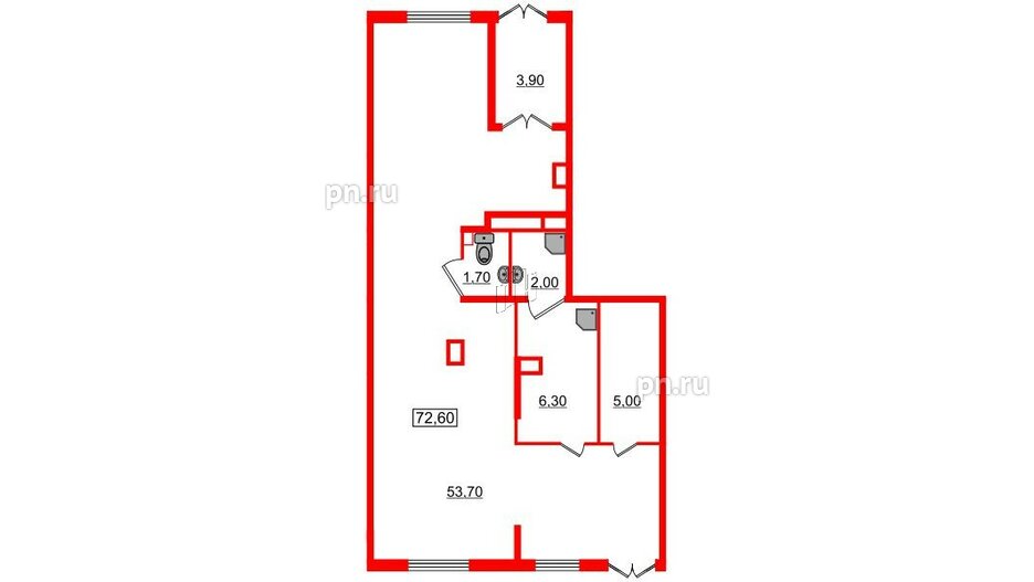 Помещение в ЖК Новое Сертолово, 72.6 м², 1 этаж