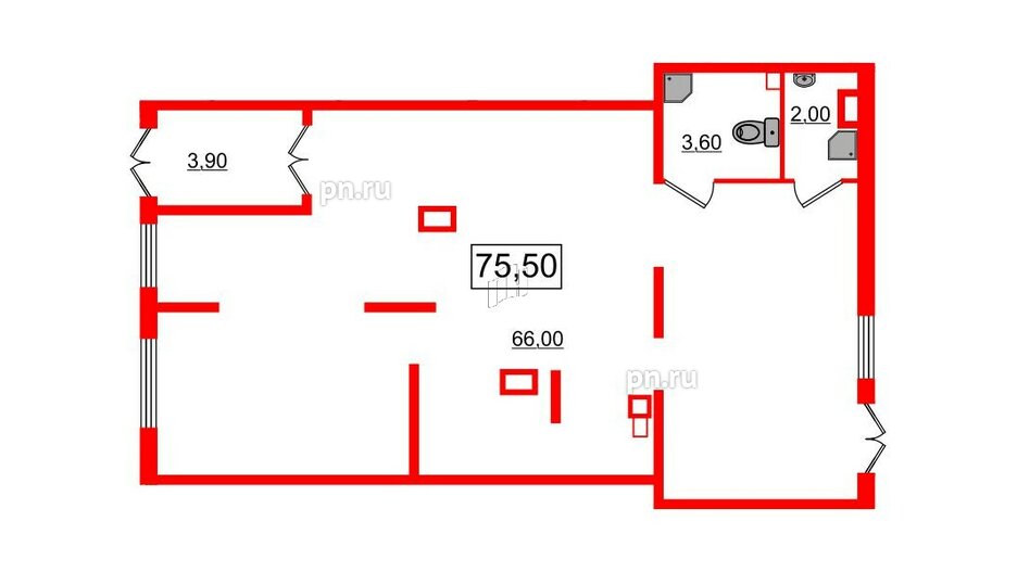 Помещение в ЖК Новое Сертолово, 75.5 м², 1 этаж