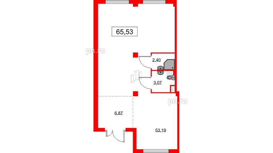 Помещение в ЖК Любоград, 65.53 м², 1 этаж