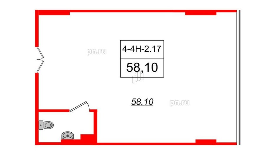 Помещение в ЖК VALO, 56.6 м², 2 этаж