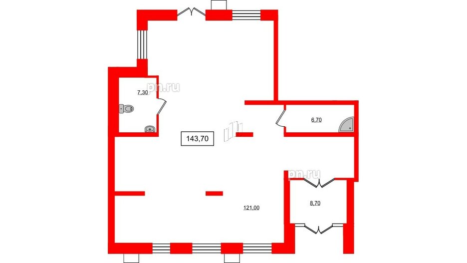 Помещение в ЖК NEWПИТЕР, 144.4 м², 1 этаж